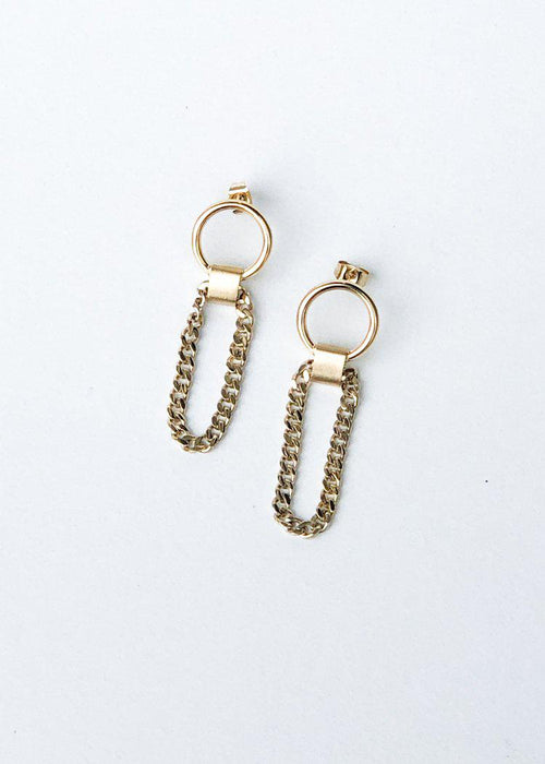 Bracha Gigi Chain Earrings - Gold-Hand In Pocket