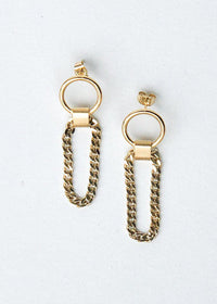 Bracha Gigi Chain Earrings - Gold-Hand In Pocket