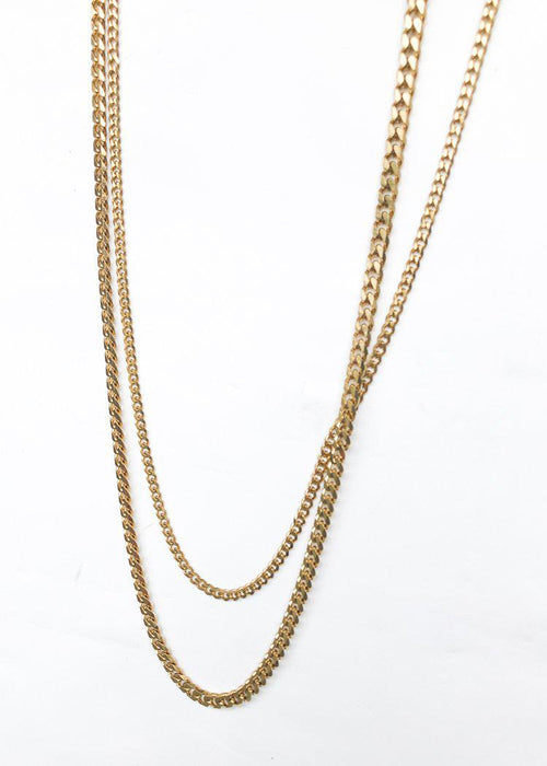 Bracha Gigi Layered Chain Necklace - Gold-Hand In Pocket