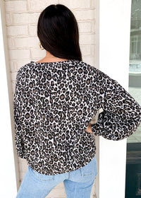 Karlie Mara Leopard Print Balloon Sleeve Sweatshirt ***FINAL SALE***-Hand In Pocket