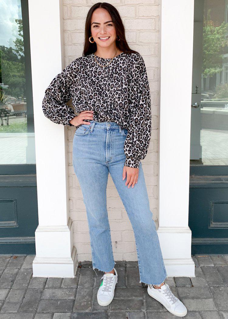 Karlie Mara Leopard Print Balloon Sleeve Sweatshirt ***FINAL SALE***-Hand In Pocket