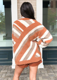 Kent Balloon Sleeve Striped Eyelash Cardigan ***FINAL SALE***-Hand In Pocket