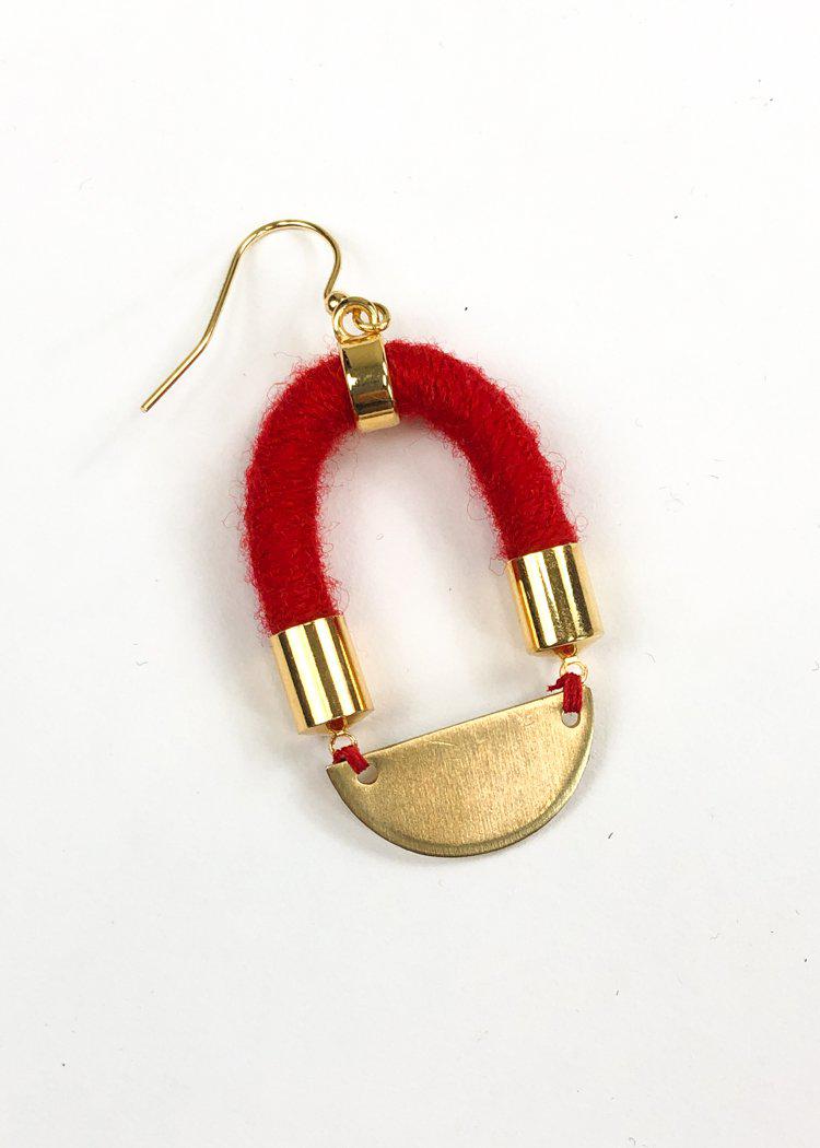 Summerhill Shortened Earring - Poppy-Hand In Pocket