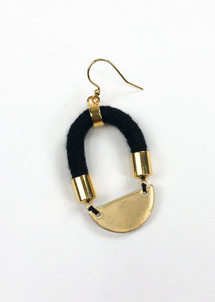 Summerhill Shortened Earring - Black-Hand In Pocket