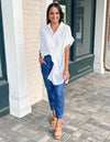 Harper Button Down Tunic/Dress - White-Hand In Pocket