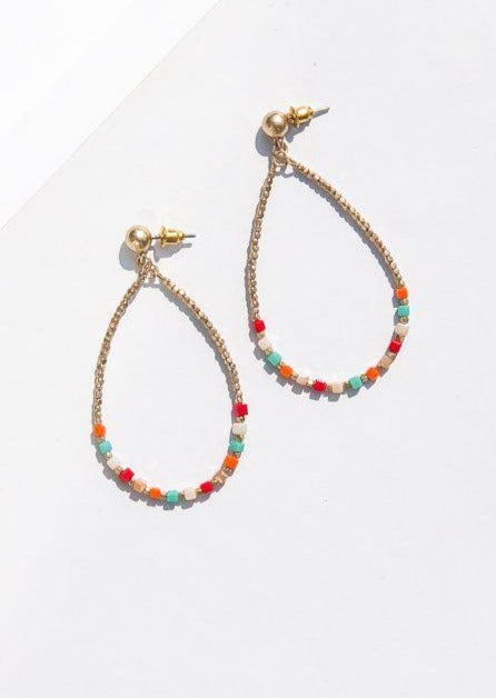 Rockport Beaded Colorful Drop Earrings - ***FINAL SALE***-Hand In Pocket