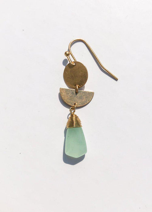 Newport Stone and Metal Drop Earrings-Hand In Pocket