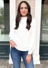 Line + Dot Alder Mock Neck Sweater - Ivory-Hand In Pocket