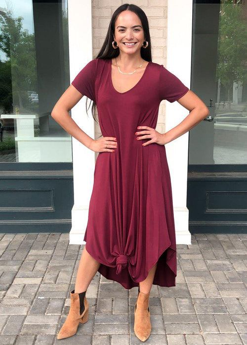 Karlie Hermosa Basic Maxi Dress- Burgundy-***FINAL SALE***-Hand In Pocket