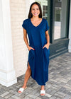 Bobi Tee Maxi Dress - Dark Teal-Hand In Pocket