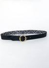 JJ Winters Lulu Reversible Leather Belt - Black/Pewter Snake-Hand In Pocket