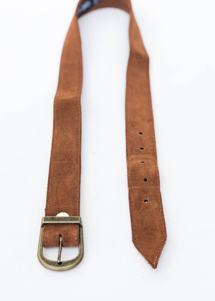 JJ Winters Kacey Suede Belt - Rust-Hand In Pocket