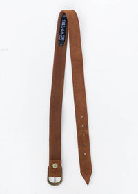 JJ Winters Kacey Suede Belt - Rust-Hand In Pocket