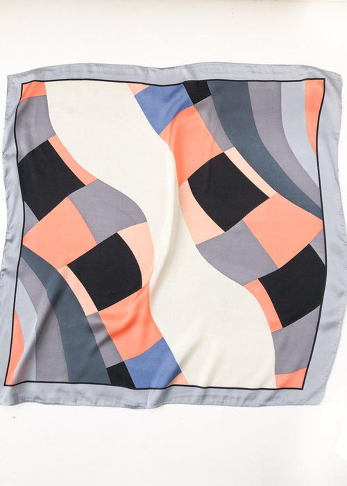 Color block chic scarf - coral-Hand In Pocket