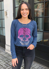 Chaser Leopard Skull Sweatshirt-Hand In Pocket