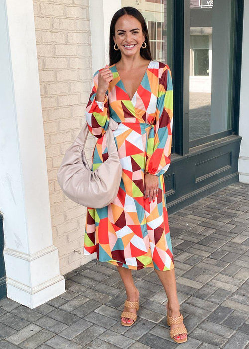 Ardmore Geo Print Wrap Dress***FINAL SALE***-Hand In Pocket