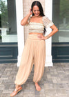 Ylang Ylang Harem Pants- Straw ***FINAL SALE***-Hand In Pocket