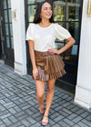 Wilson Pleated Shoulder Knit Top - Ivory-***FINAL SALE***-Hand In Pocket