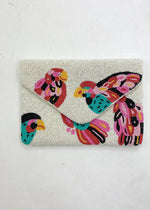 Gili "Birds" Beaded Clutch-Hand In Pocket