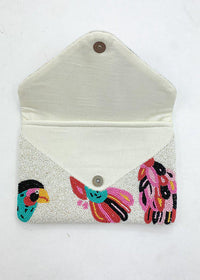 Gili "Birds" Beaded Clutch-Hand In Pocket