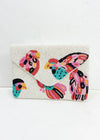 Gili "Birds" Beaded Clutch-Hand In Pocket