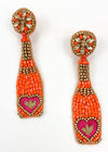 Epernay Champagne Beaded Drop Earring - Orange-Hand In Pocket