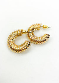 Shoal Bay Small Tube Hoops - Gold-Hand In Pocket