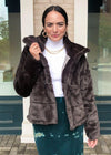 Buddy Love Charlie Quilted Faux Fur Jacket- Mink-Hand In Pocket