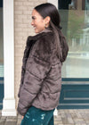 Buddy Love Charlie Quilted Faux Fur Jacket- Mink-Hand In Pocket