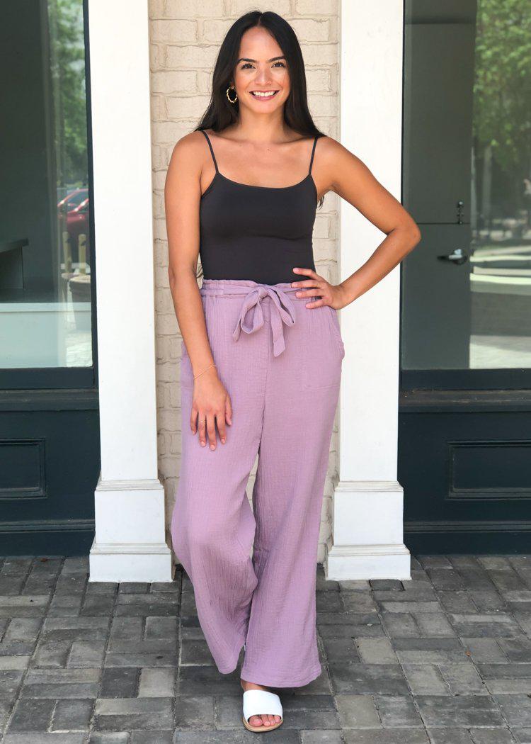 Biscayne Gauze Pants-Lavender ***FINAL SALE***-Hand In Pocket