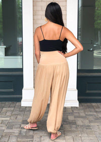 Ylang Ylang Harem Pants- Straw ***FINAL SALE***-Hand In Pocket