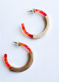 Tatsiana Resin Hoop - Orange-Hand In Pocket