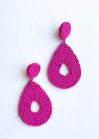 Barre Beaded Drops - Fuchsia-Hand In Pocket