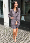 Ines Drop Waist Long Sleeve Dress - Slate-Hand In Pocket