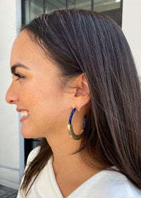 Tatsiana Resin Hoops- Navy-Hand In Pocket