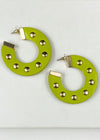 Andros Ball Stud Hoop - Light Green-Hand In Pocket