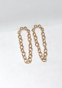 Waterfall Chain Hoop Drop Earrings - Gold-Hand In Pocket