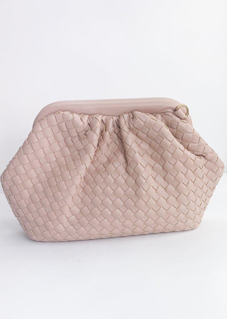 Leona Slouchy Woven Pouch Crossbody - Nude-Hand In Pocket