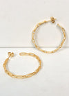 Ellen Chain Brushed Metal Hoops - Gold-Hand In Pocket