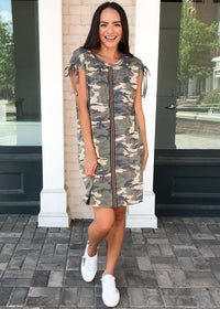 Everyday Gear Camo Print T Shirt Dress-Camo-***FINAL SALE***-Hand In Pocket