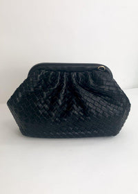 Leona Slouchy Woven Pouch Crossbody - Black-Hand In Pocket