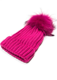 Winterpark Fur Beanie-Fuschia-Hand In Pocket