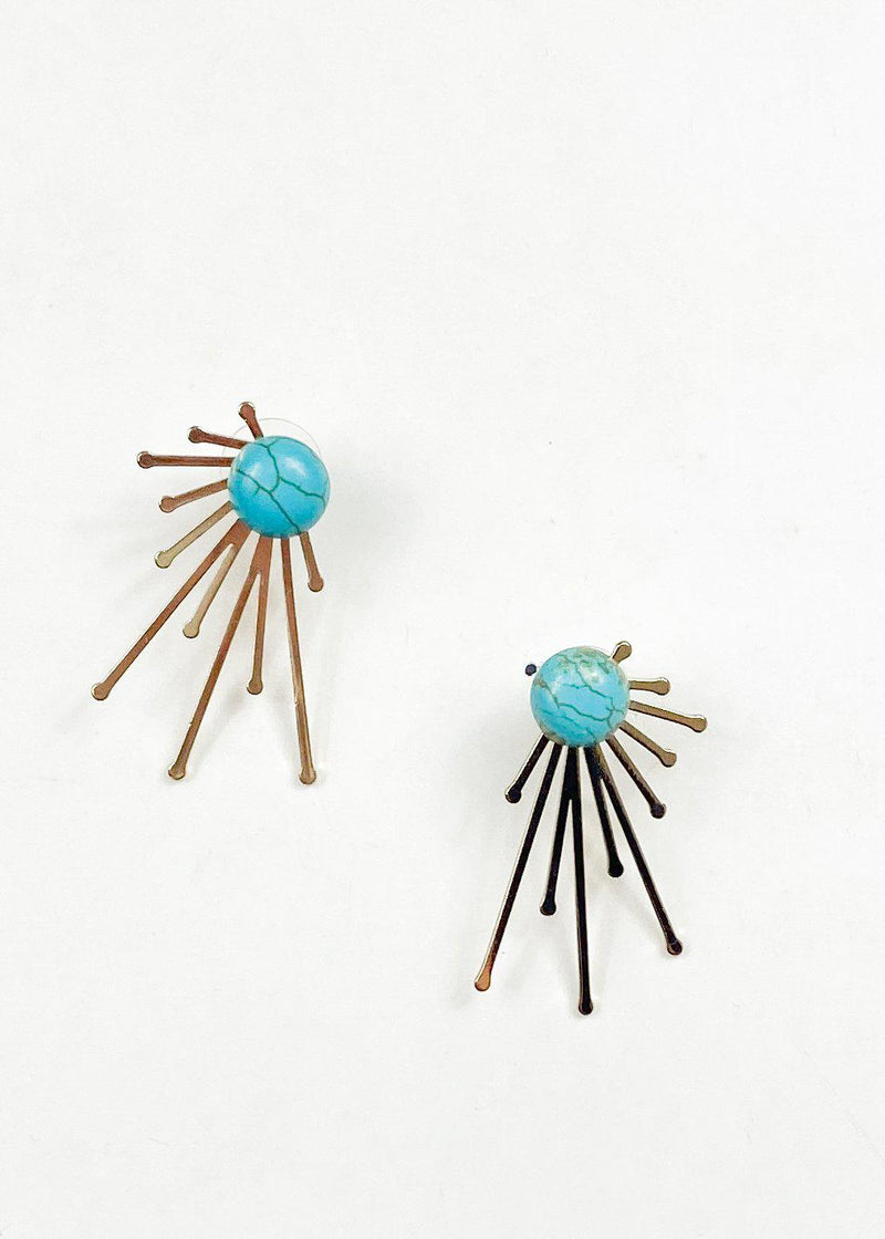 Jaxson Stone Earring - Turquoise-Hand In Pocket