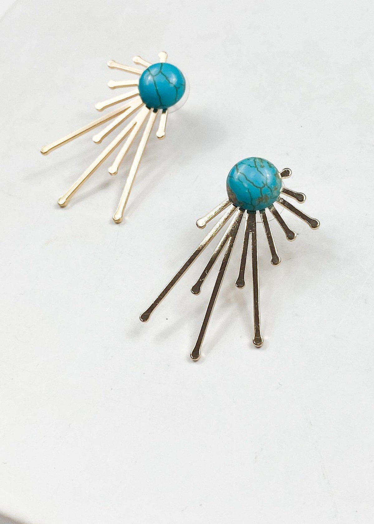 Jaxson Stone Earring - Turquoise-Hand In Pocket