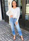 Elan Miki Off Shoulder Blouse-Hand In Pocket