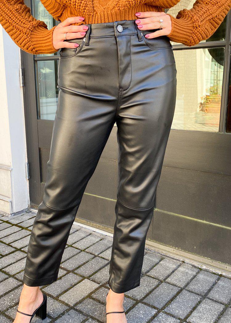 Vegan Leather Straight Pants