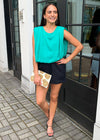 Stella Strong Shoulder Top- Green-Hand In Pocket