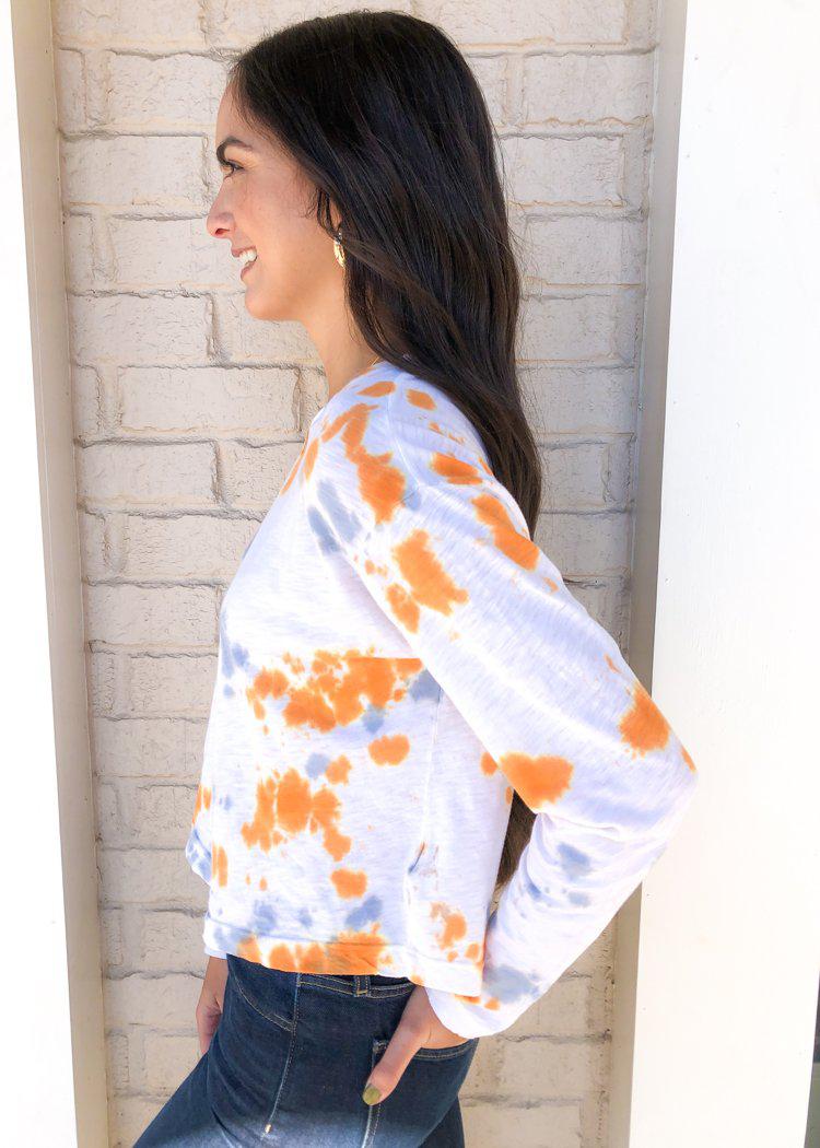 Stateside slub tie dye long-sleeve boxy crew-Dusk ***FINAL SALE***-Hand In Pocket