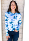 Stateside slub tie dye long-sleeve boxy crew-Ocean ***FINAL SALE***-Hand In Pocket