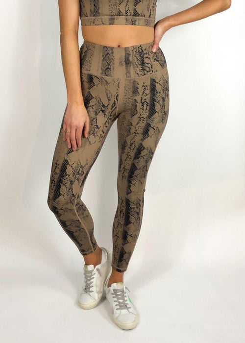 Revive Snake Print 7/8 Legging - Brown Snake-Hand In Pocket